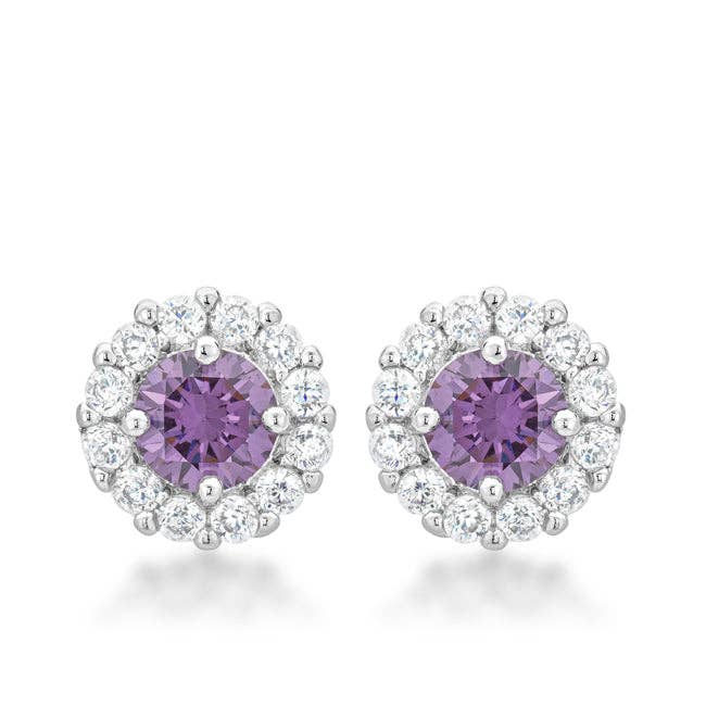 Bella Bridal Earrings in Purple