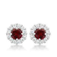 Load image into Gallery viewer, Bella Bridal Earrings in Garnet Red
