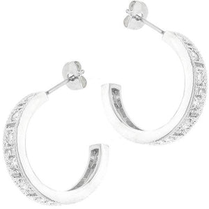 Studded Cubic Zirconia Hooplet Earrings