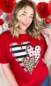 Doodle Hearts Valentine T-Shirt: XL