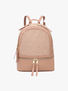 BP2431DIA Zahava Woven Diamond Backpack: Mauve