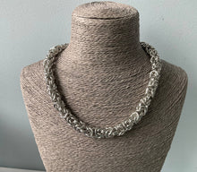 Load image into Gallery viewer, Knotted Silver Statement Necklace
